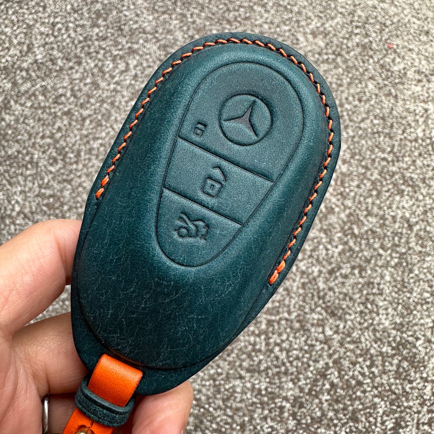 Mercedes-Benz key fob cover, key case, Pueblo leather