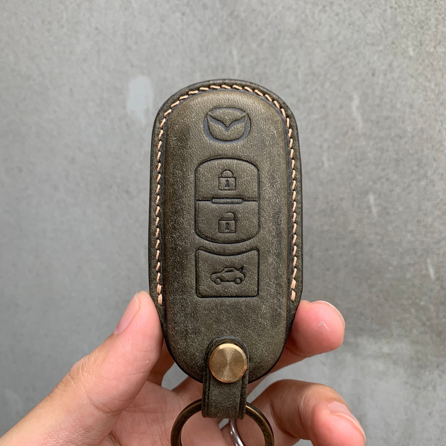 Mazda key fob cover, Pueblo leather