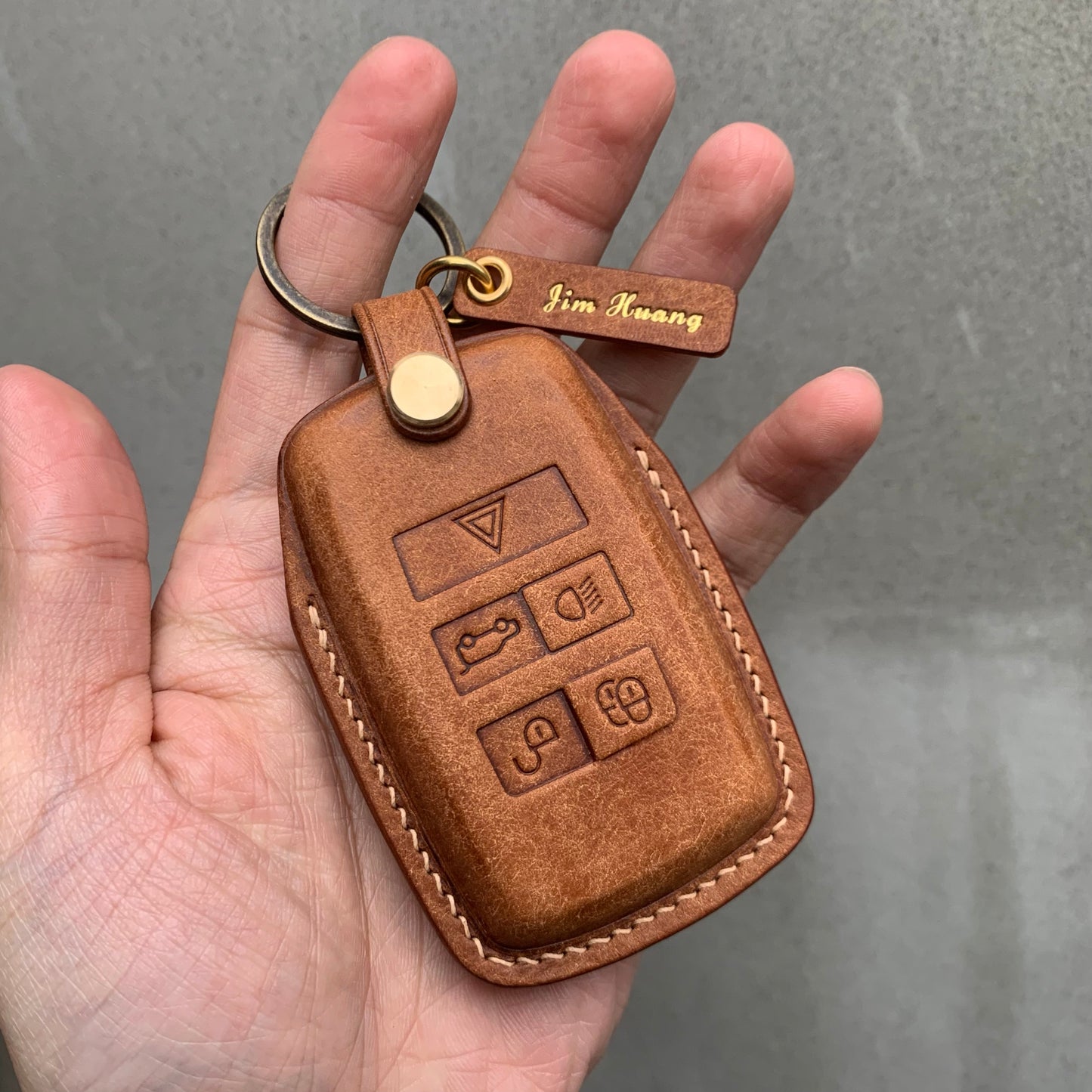 Land Rover key case, key fob cover, Pueblo leather