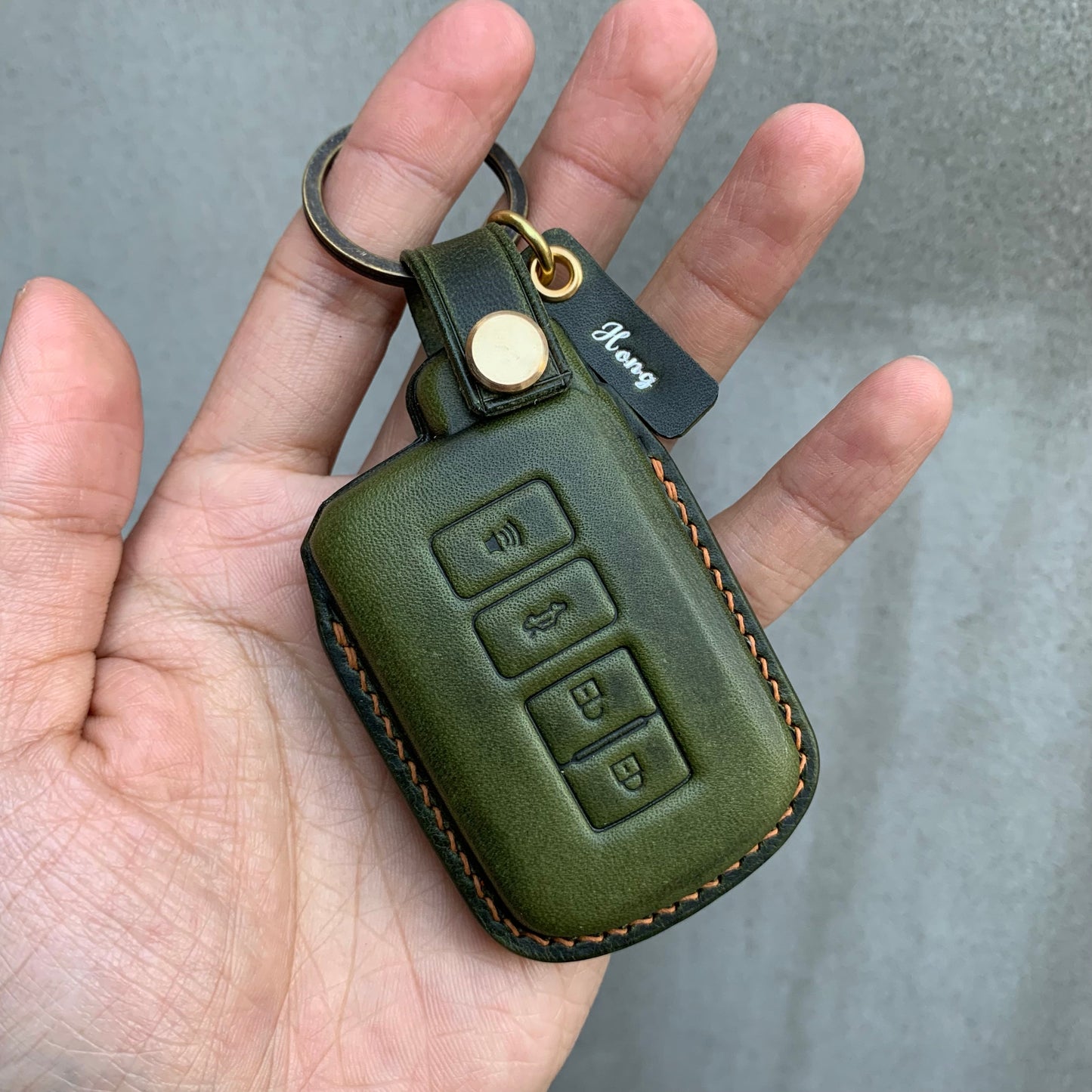 Toyota key fob cover, Wax leather