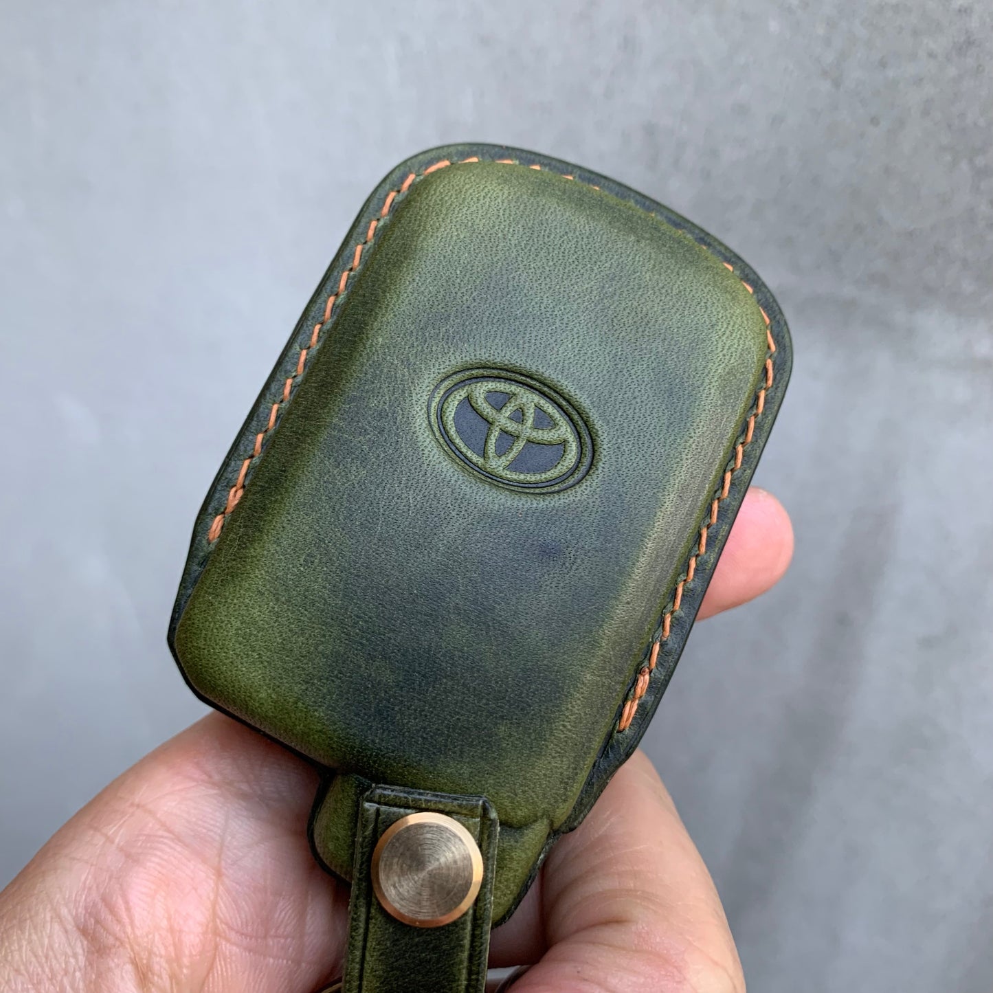 Toyota key fob cover, Wax leather