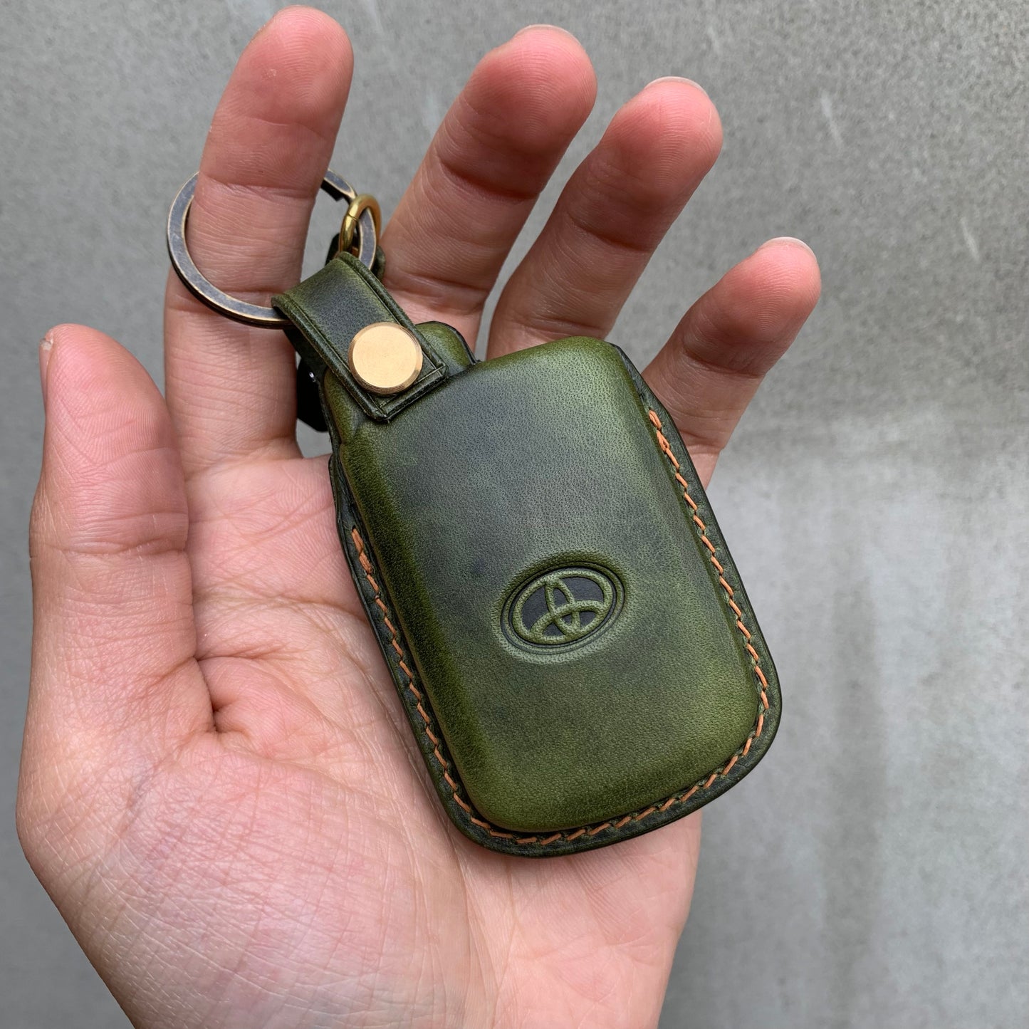 Toyota key fob cover, Wax leather