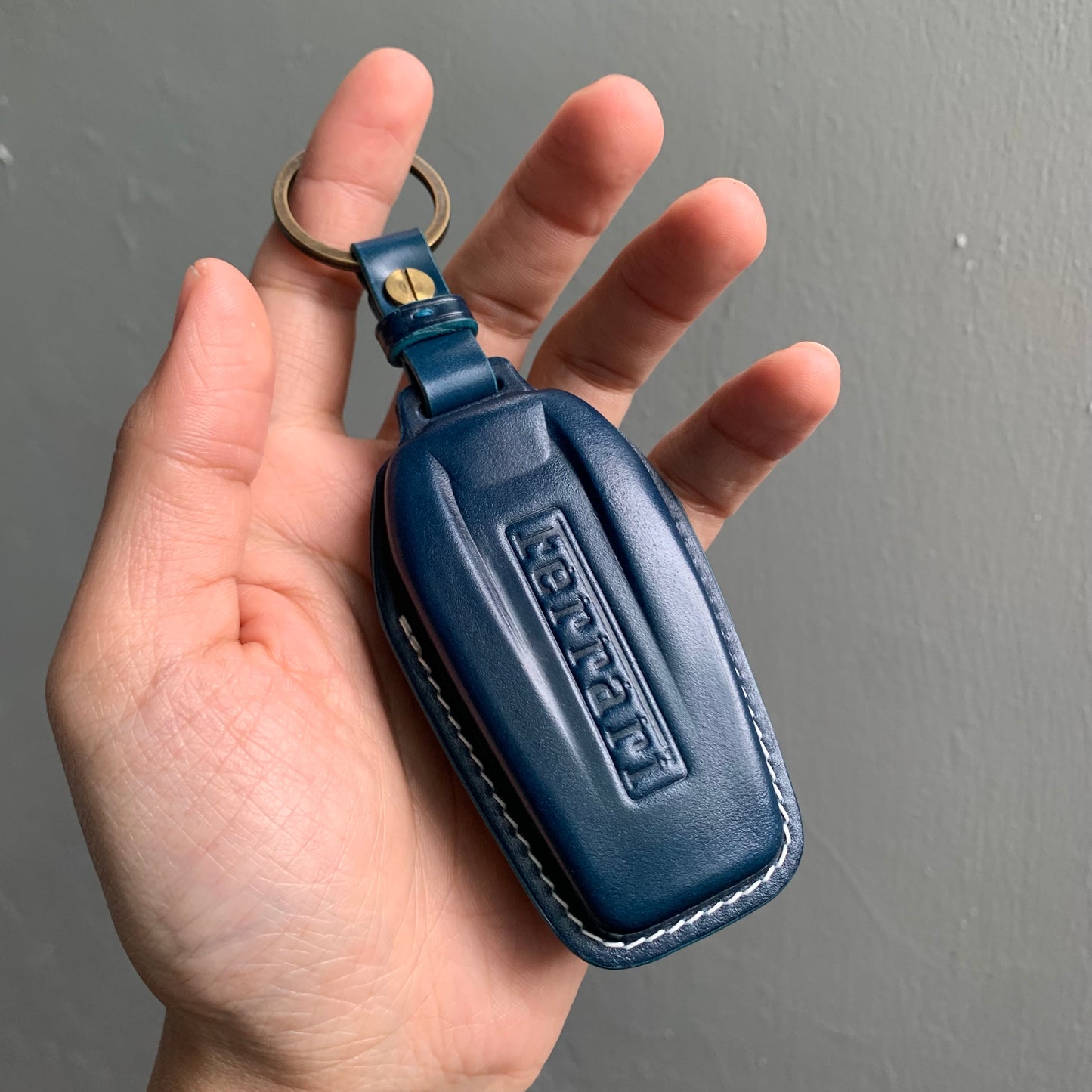 Exquisite Handmade Ferrari Key Case | Bespoke Gift for Supercar Lovers, Japan Shell Cordovan