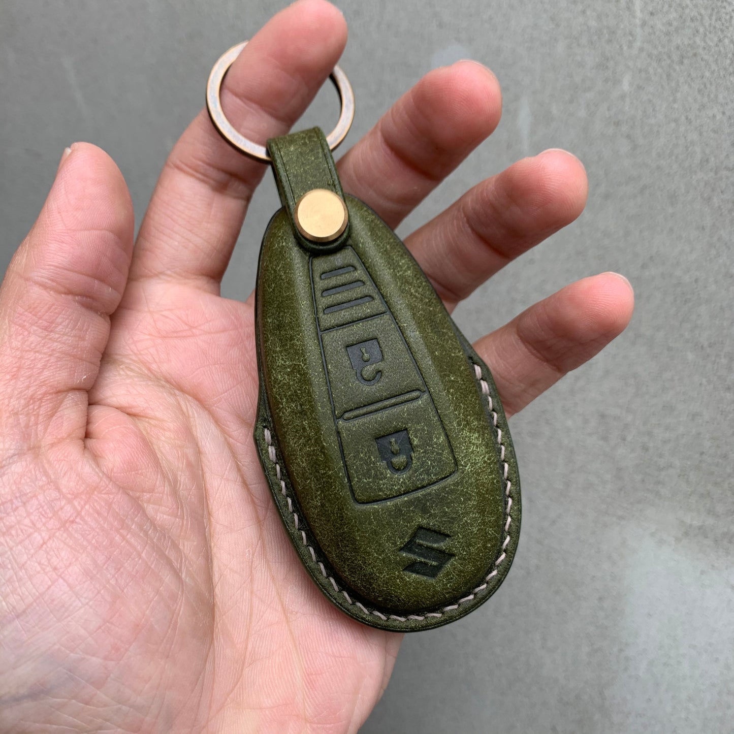 Suzuki key fob cover, Pueblo leather key case