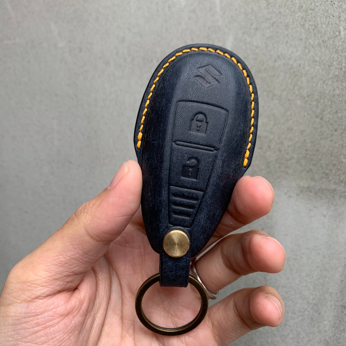 Suzuki key fob cover, Pueblo leather key case
