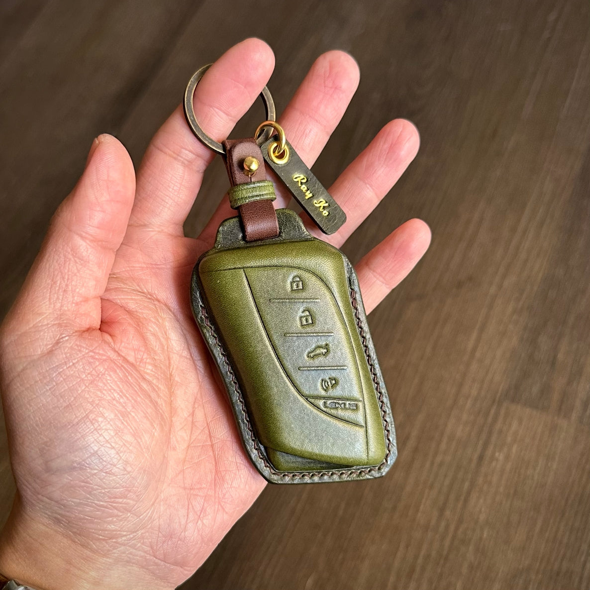 Lexus key fob cover, Wax leather