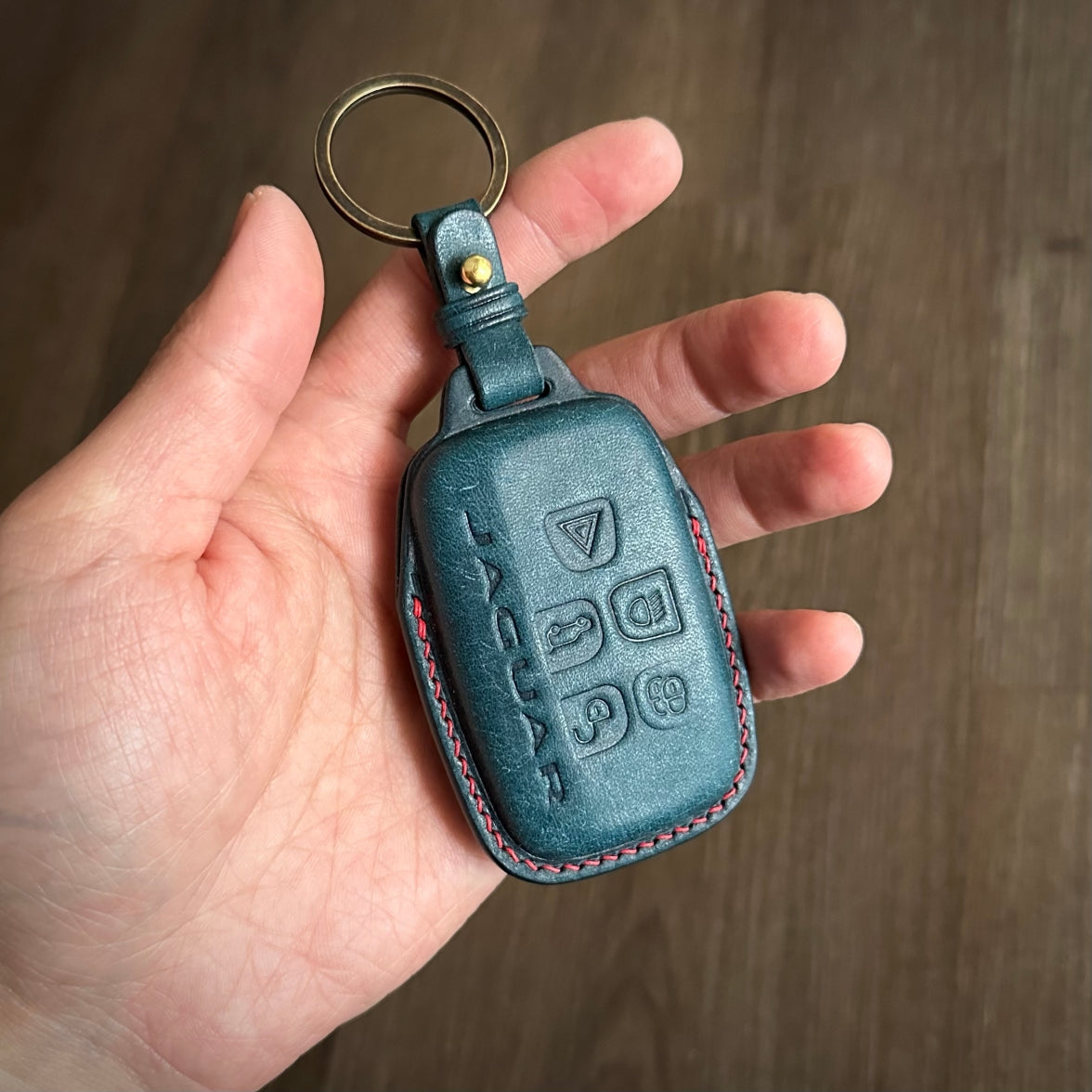 Jaguar key case, Pueblo leather