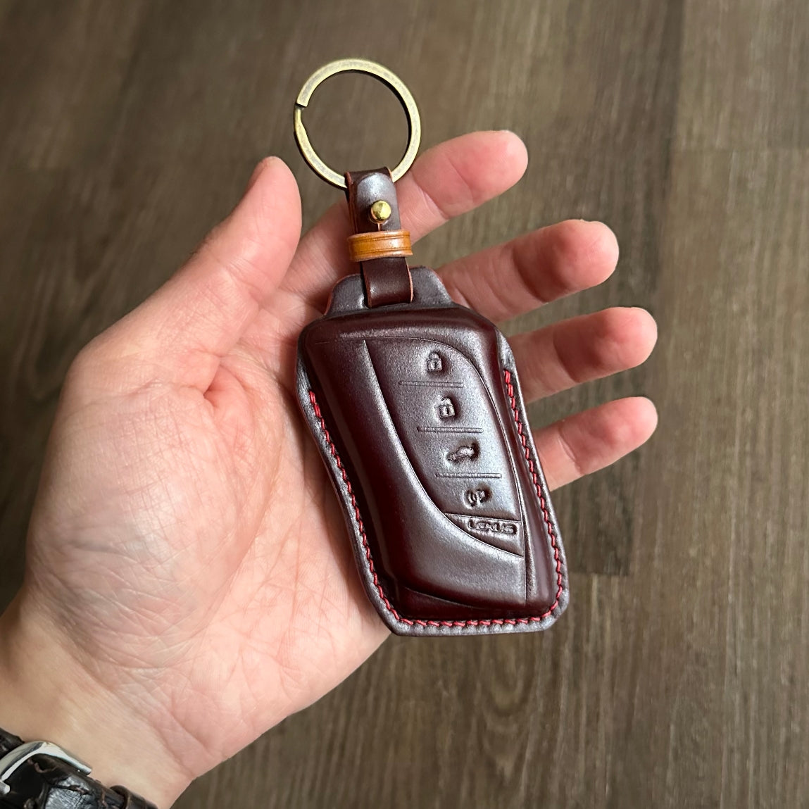 Lexus key fob cover, Shell Cordovan
