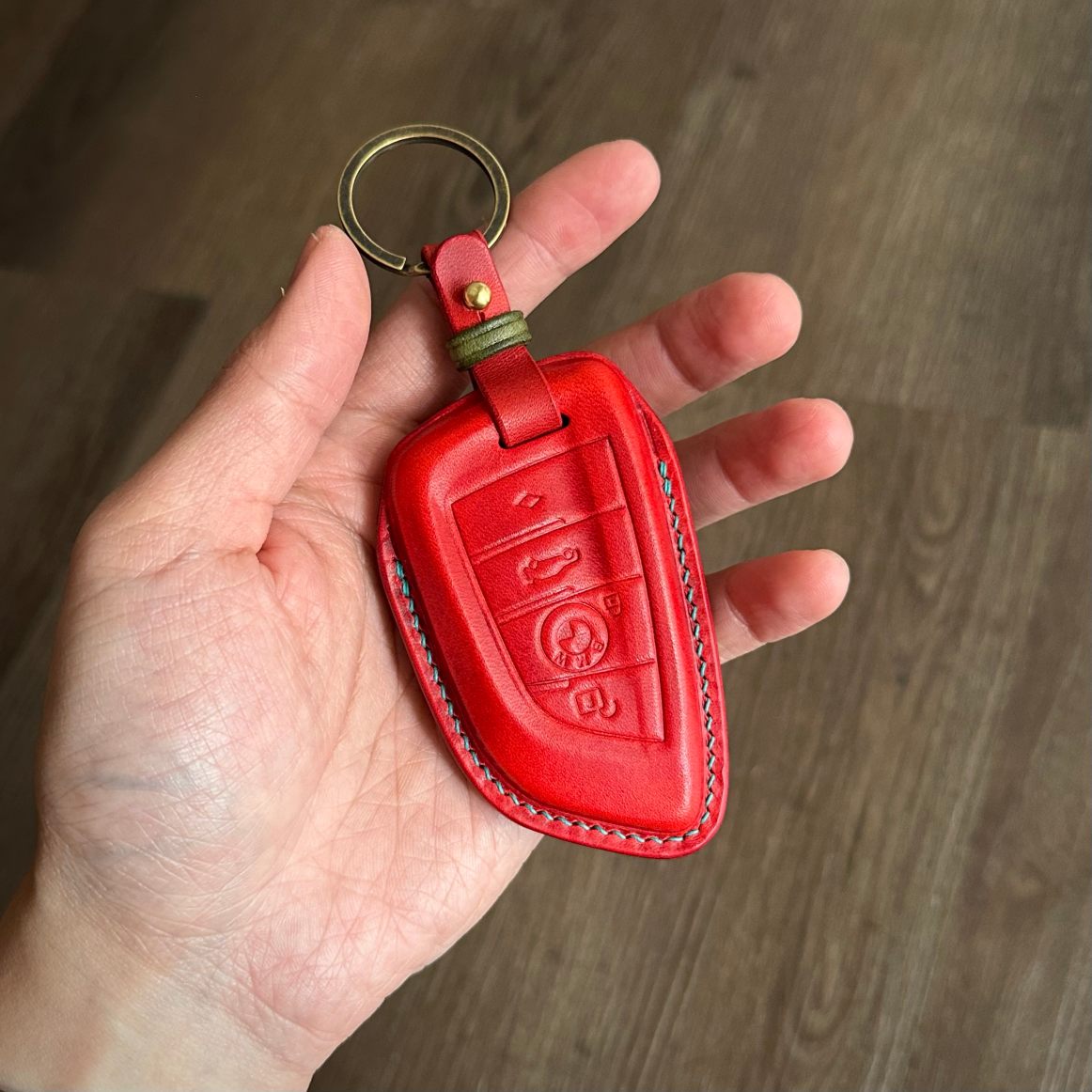 BMW key fob cover, Wax leather
