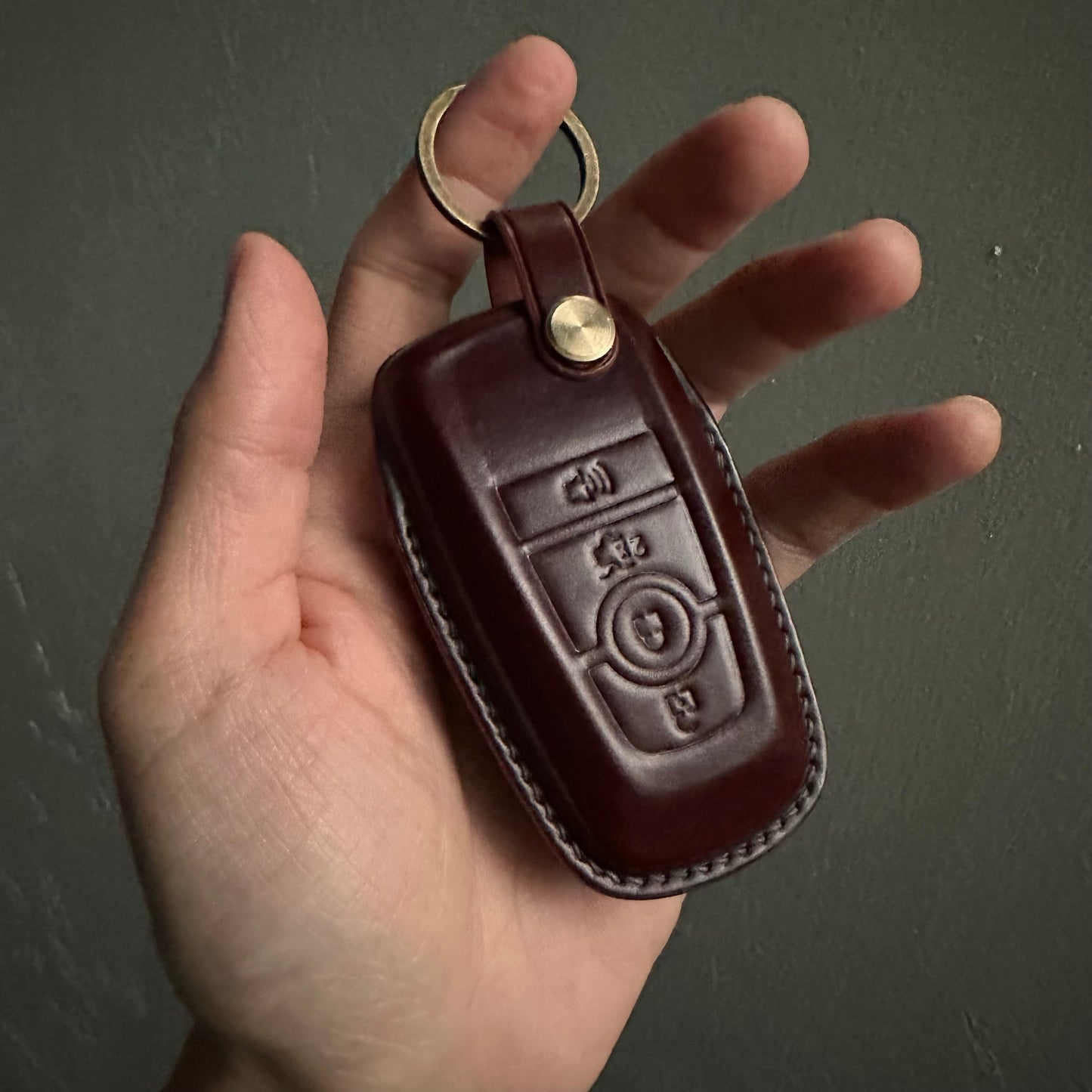 Ford key fob cover, Shell Cordovan