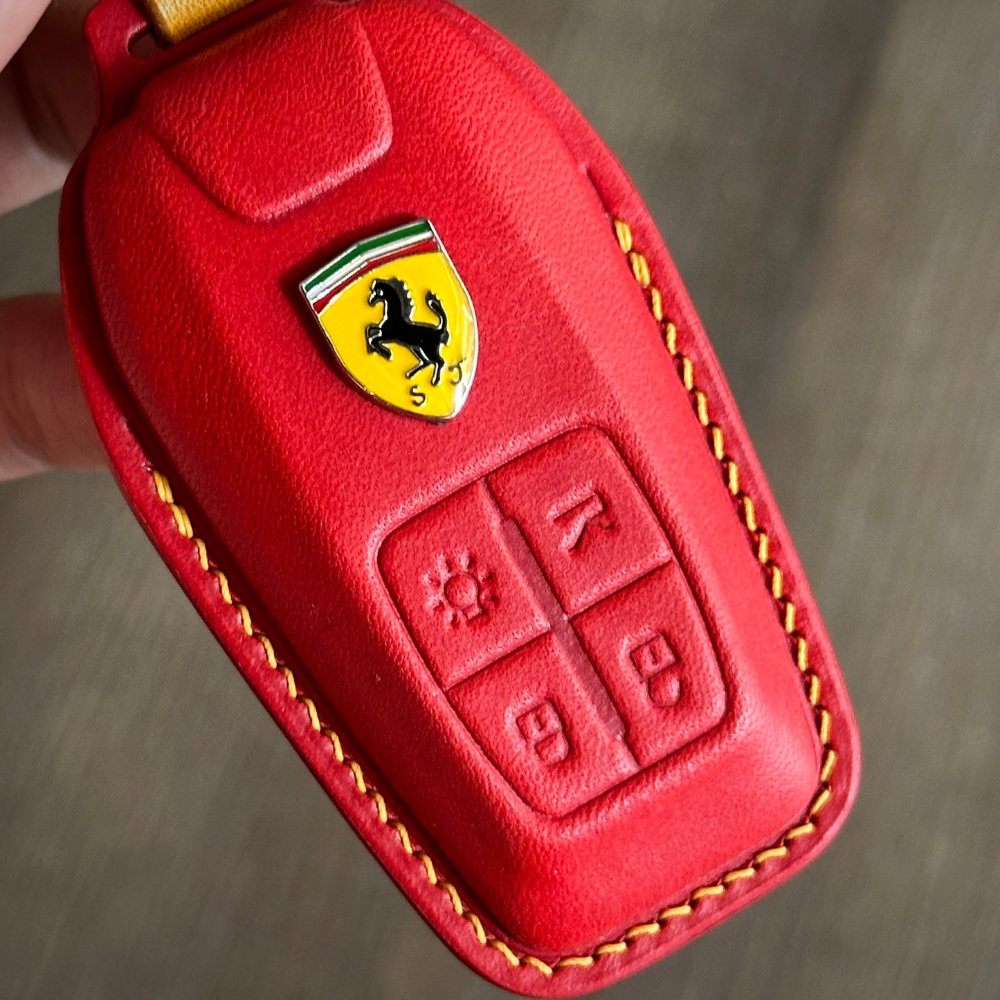 Ferrari key fob cover, Ferrari Leather key case, Lizard leather