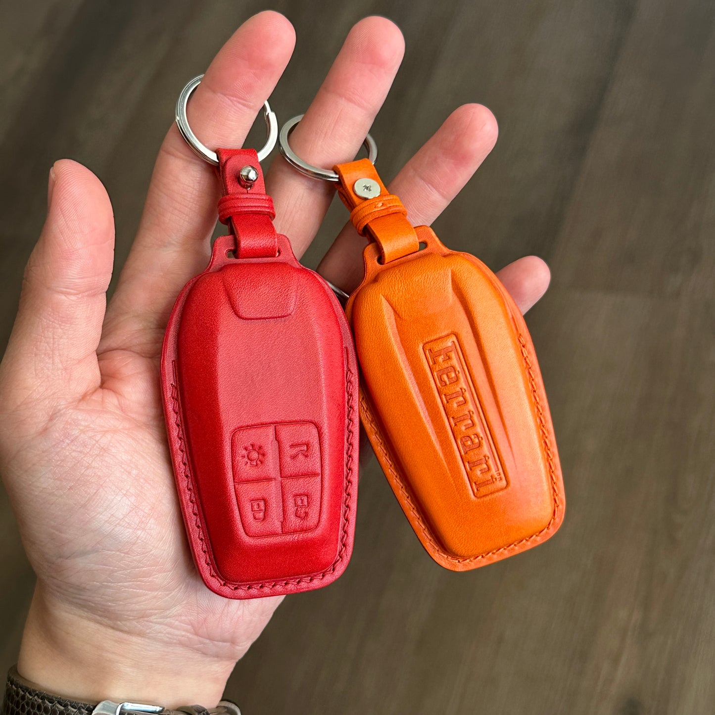 Handmade Buttero Leather Key fob cover for Ferrari 488 458