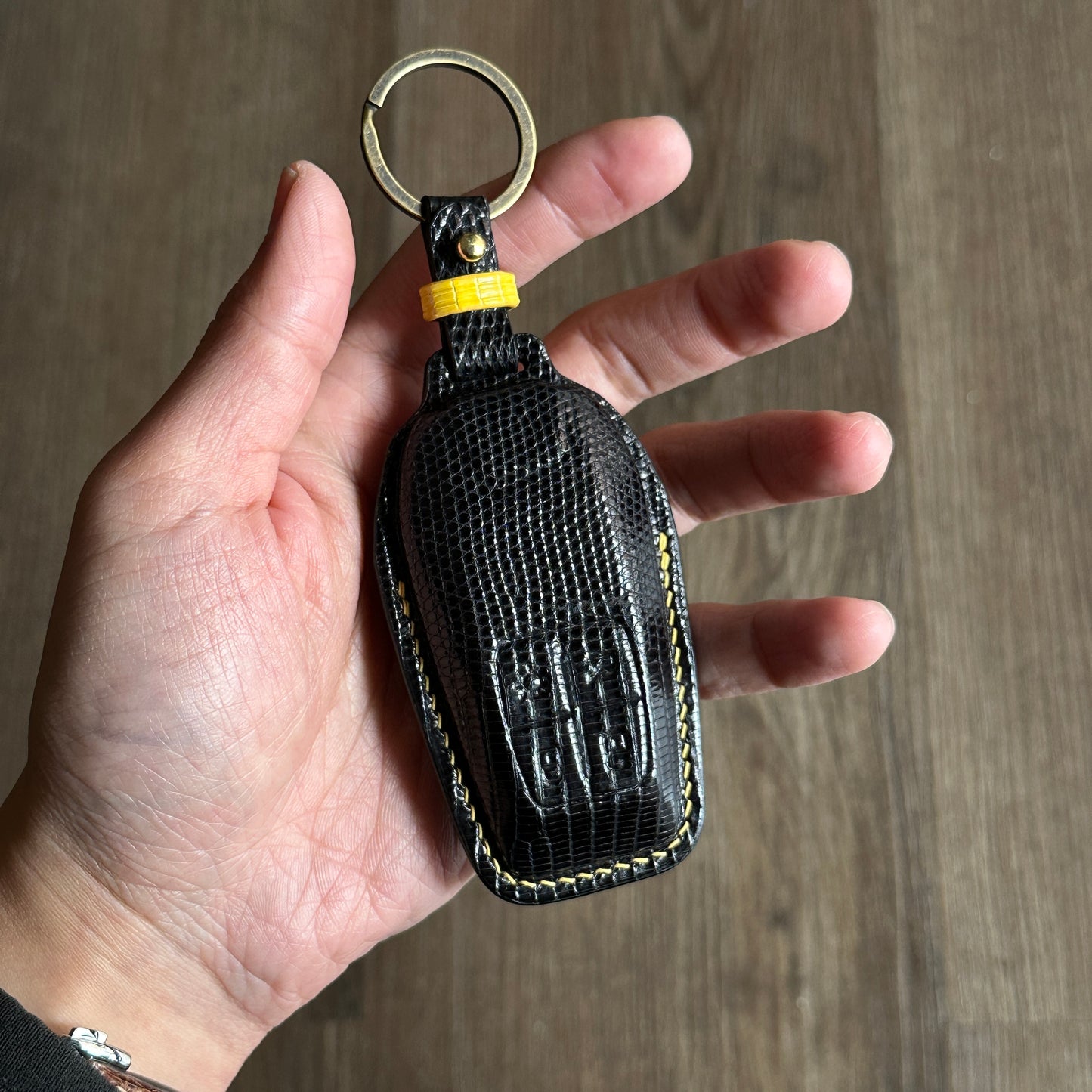 Ferrari key fob cover, Ferrari Leather key case, Lizard leather