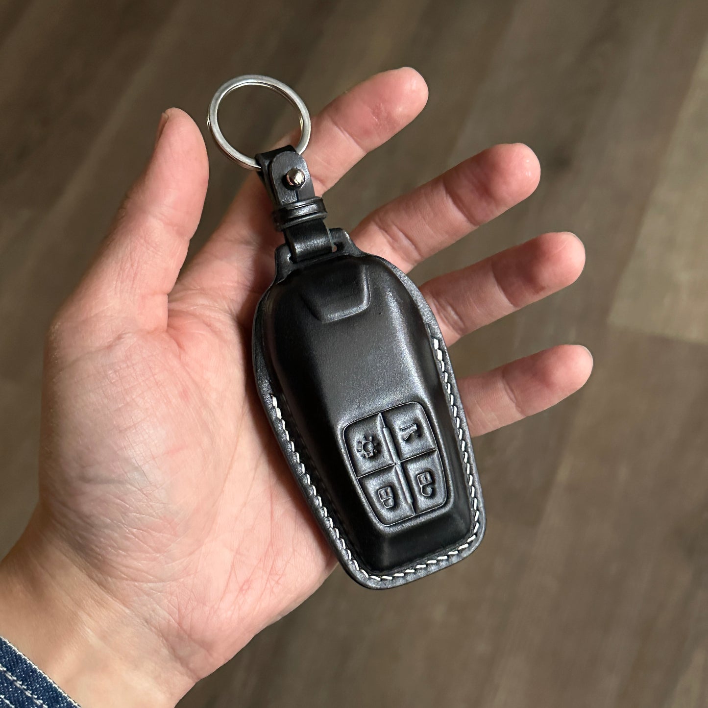 Premium Black Shell Cordovan Key Case for Ferrari Portofino