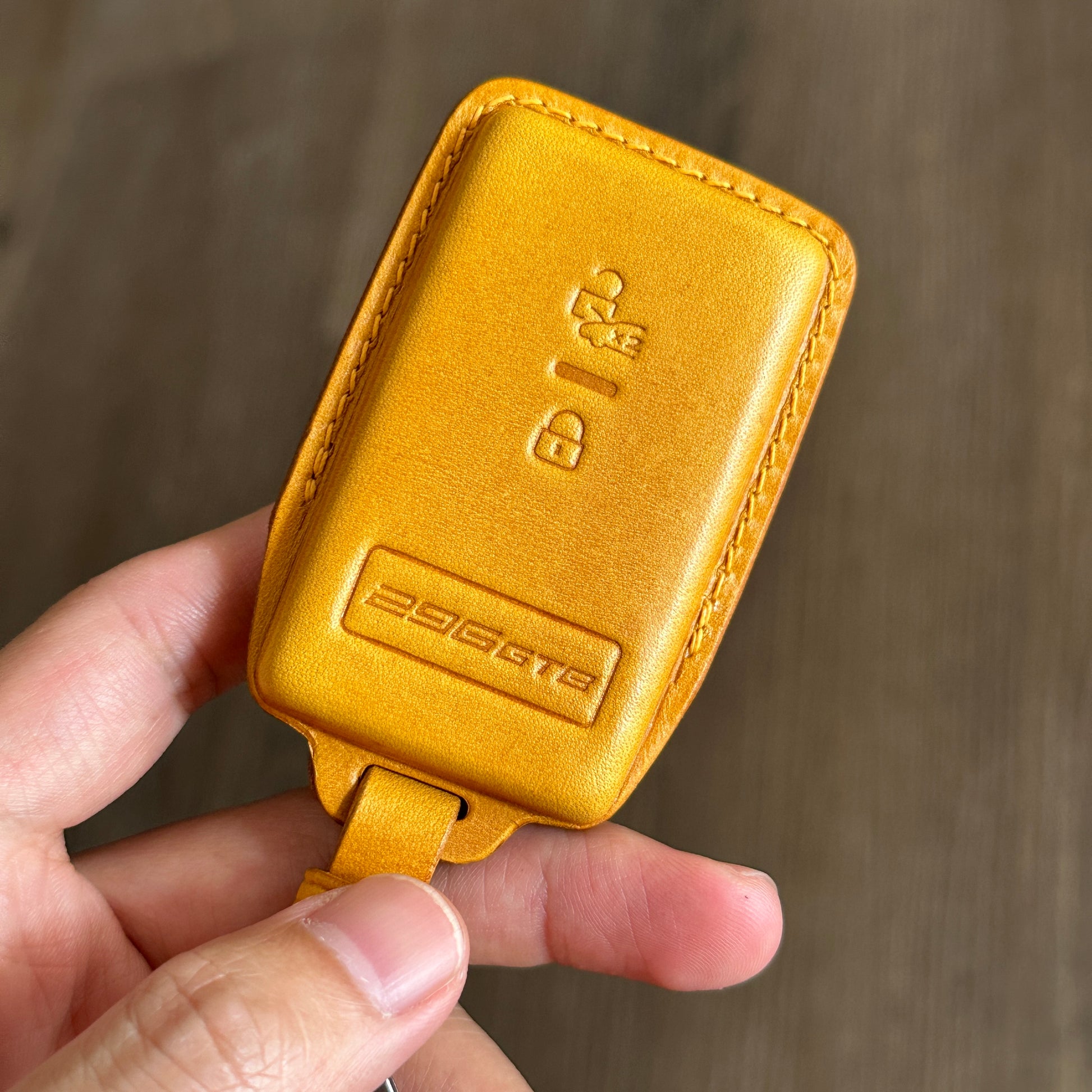 yellow Buttero Leather Key Case for Ferrari 296GTB		