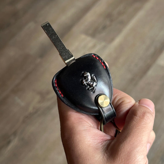 Black shell cordovan Ferrari Key Fob Remote handmade