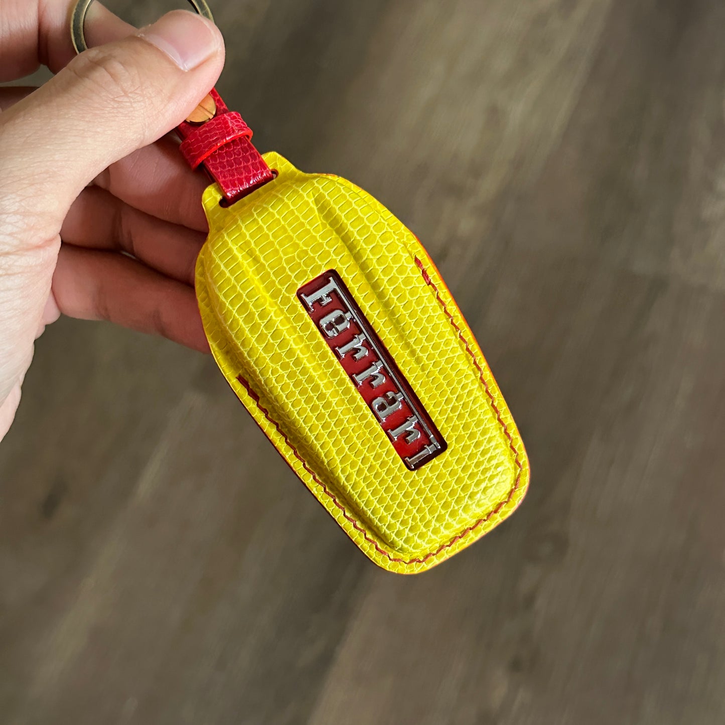 Exotic lizard Leather Key Cover for Ferrari 458
