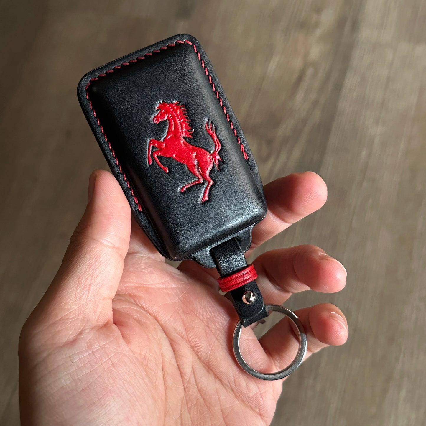 Handmade Ferrari Leather Key Case | Luxury Anniversary & Birthday Gift, Roma key case, 296GTB, Buttero Leather