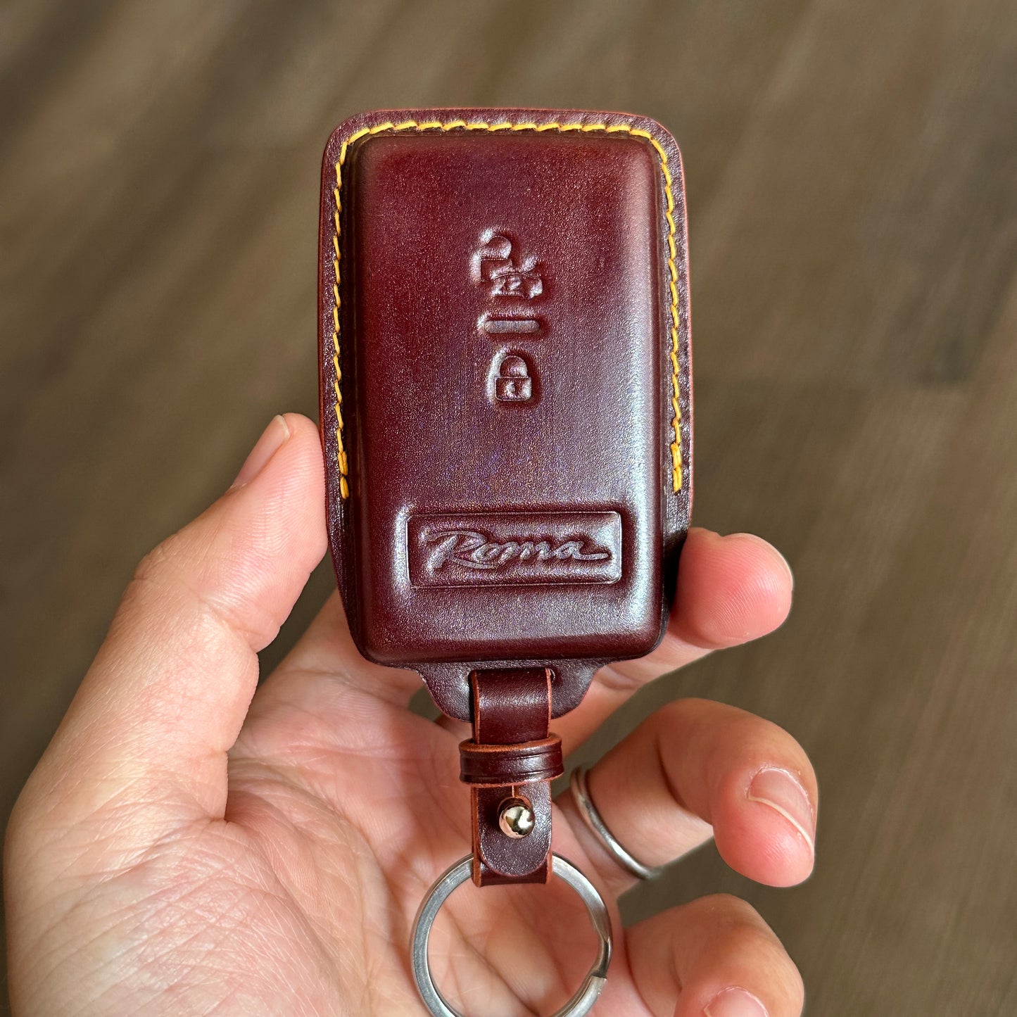 handmade Shell Cordovan Key fob cover for Ferrari 