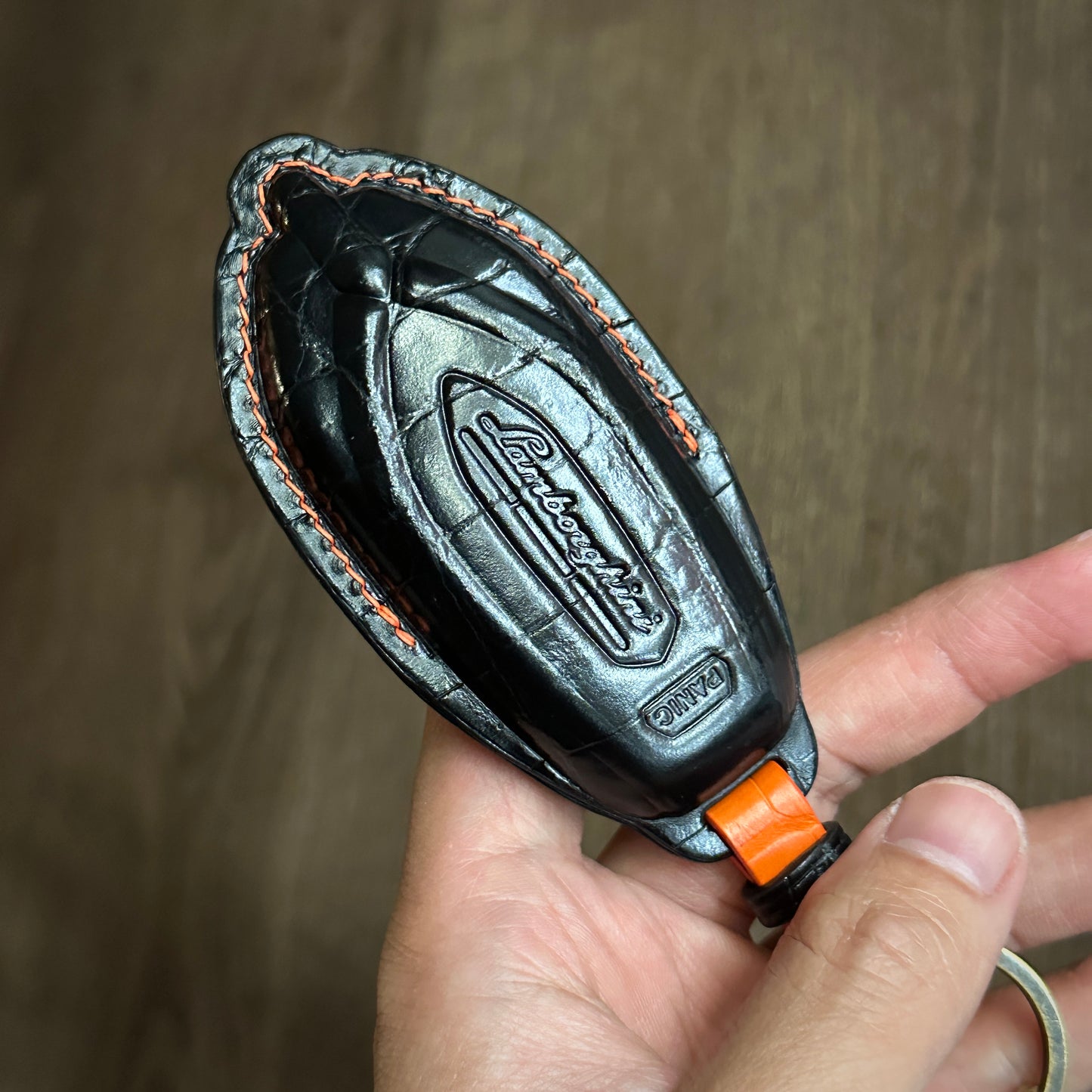 Handmade Crocodile Leather Key Fob Protector for Lamborghini Aventador