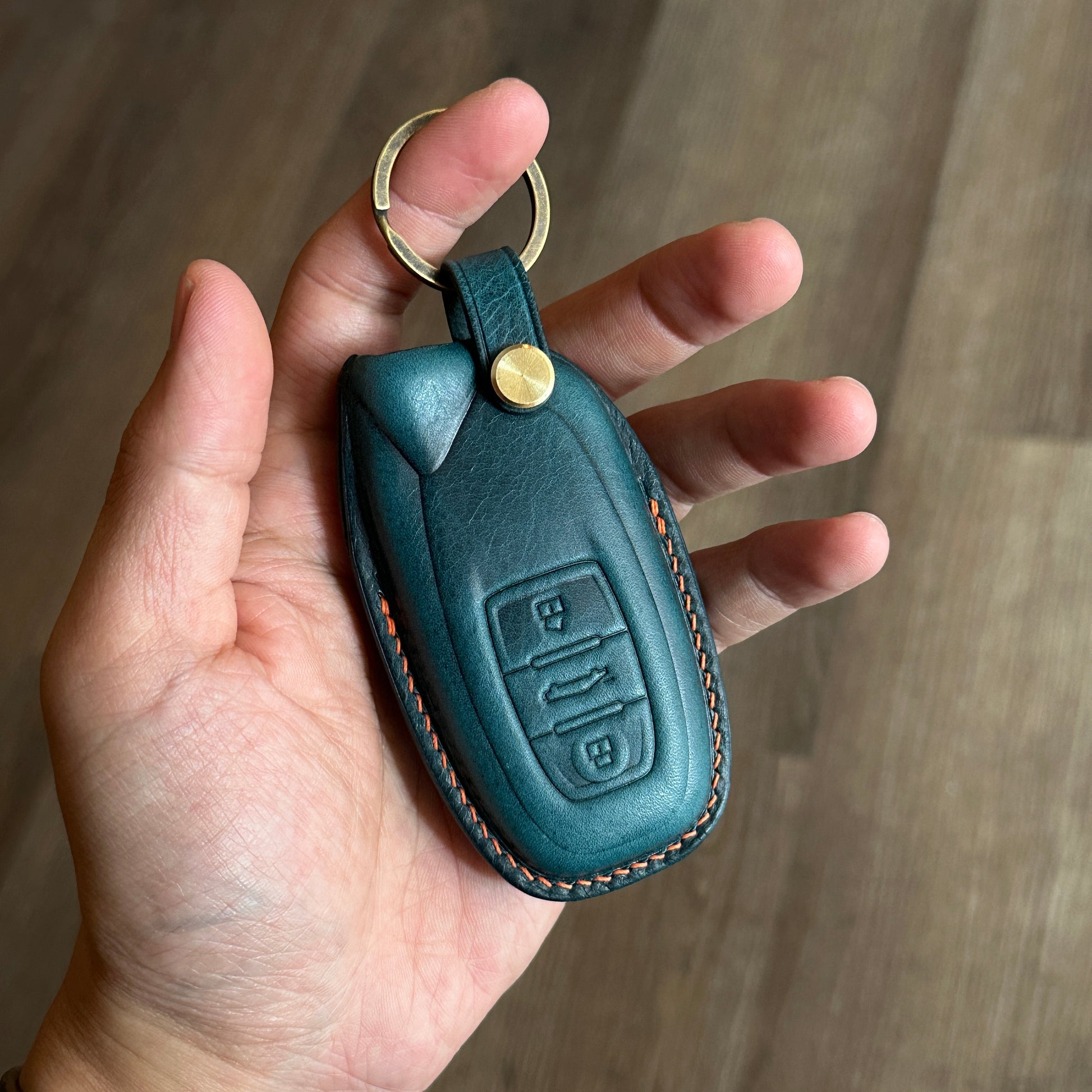 Handmade Wax Leather Key Fob coverfor Lamborghini huracan