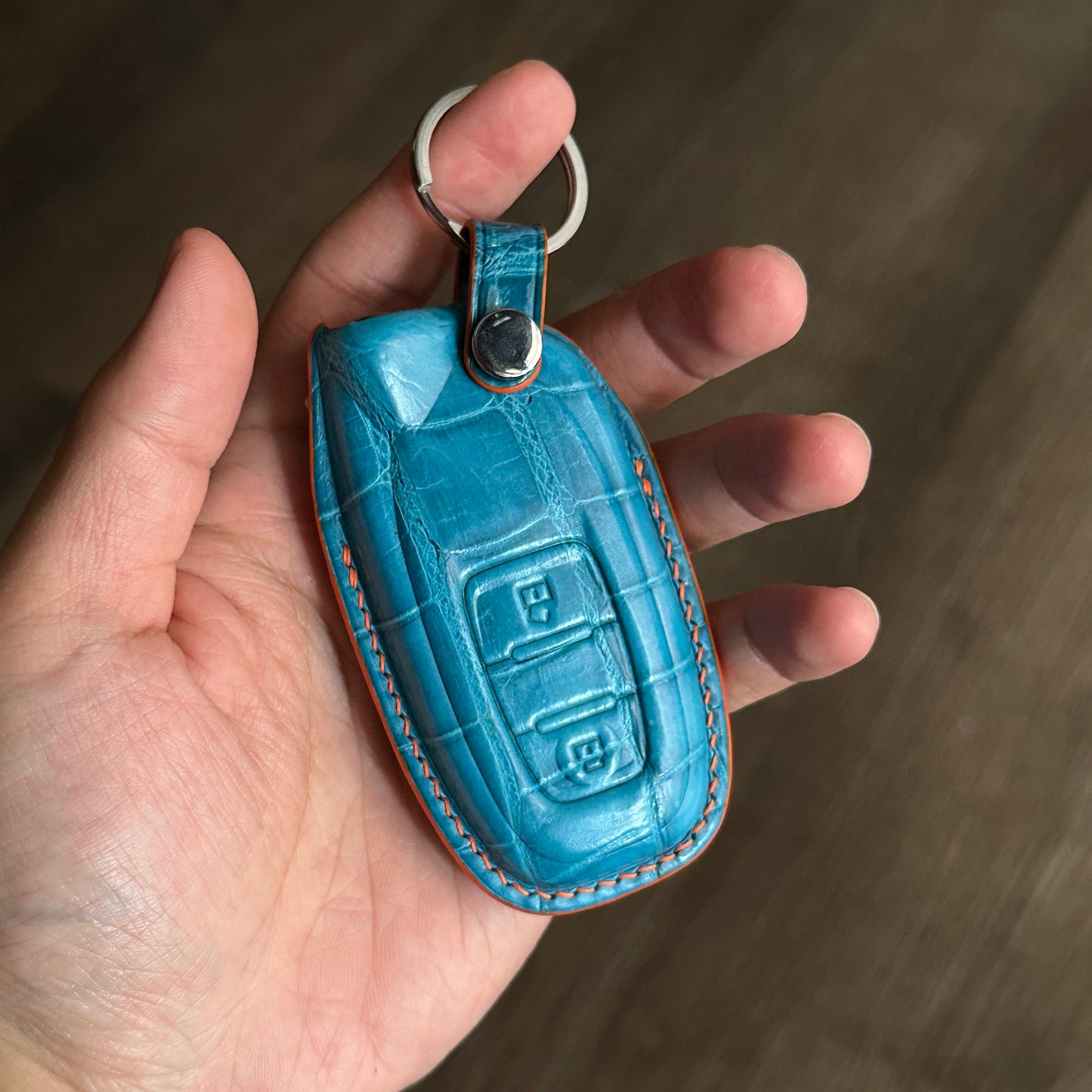Crocodile Leather Key fob cover for Lamborghini revuelto