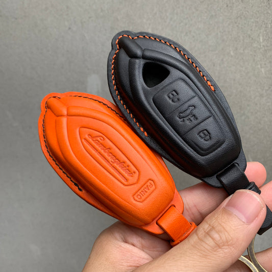 Handmade Buttero Leather Key Case for Lamborghini Urus 