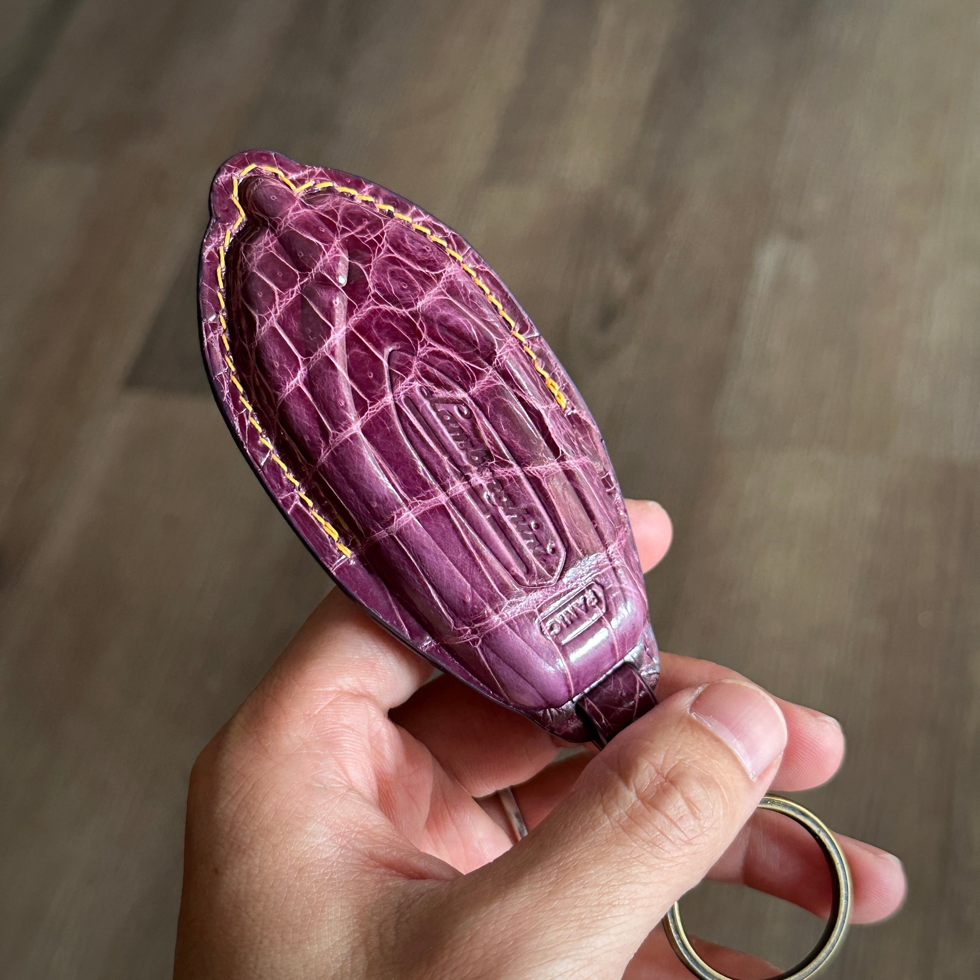 Exotic Crocodile Leather Key Cover for Lamborghini Urus - Back View