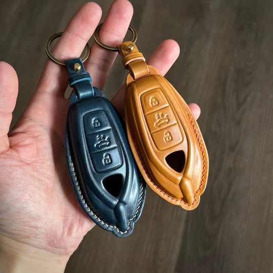 Handmade Black Shell Cordovan Key Case for Lamborghini Urus - Front View