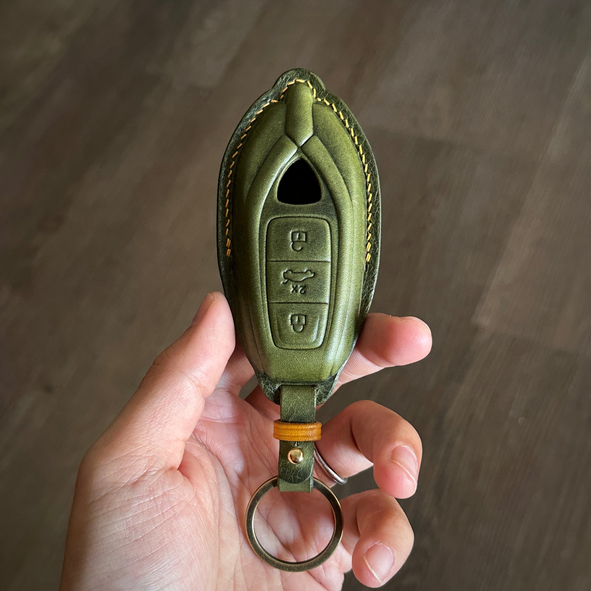 Handmade wax Leather Key Cover for Lamborghini Urus