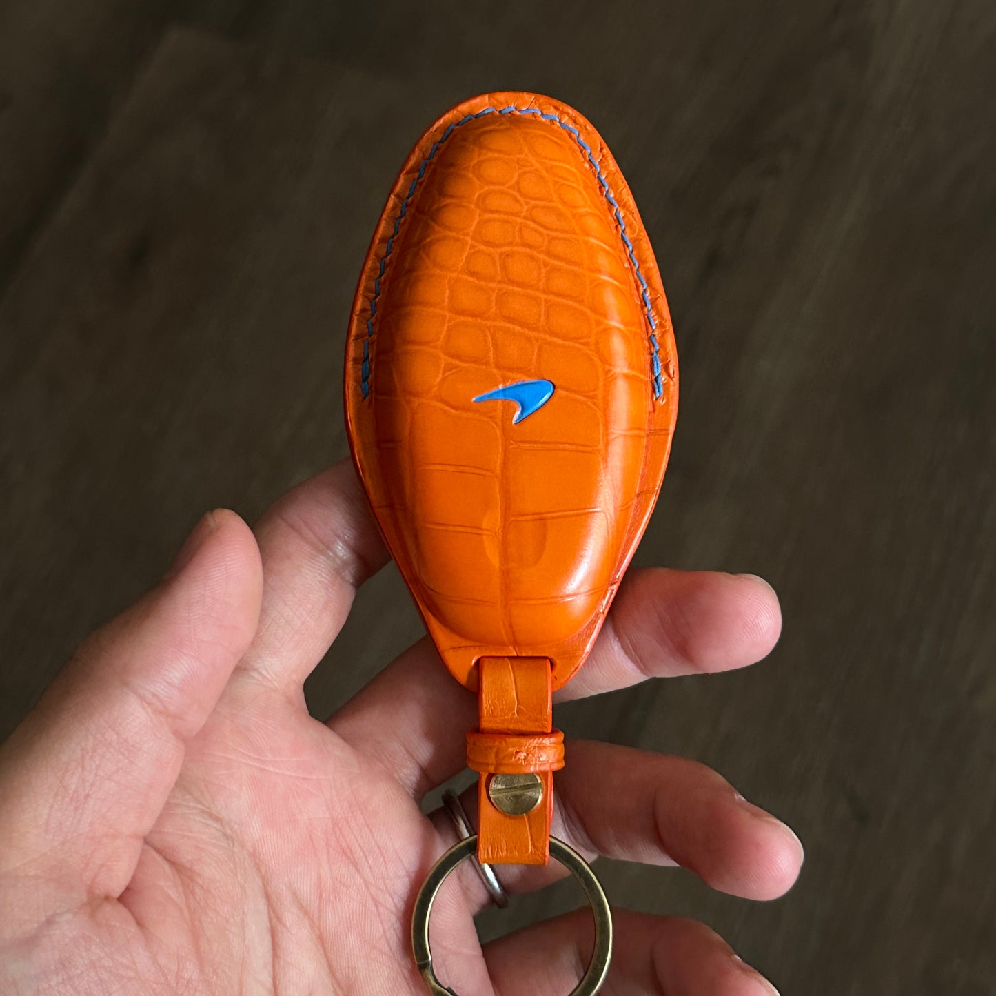 McLaren 570S  Crocodile leather key fob cover back coloring logo