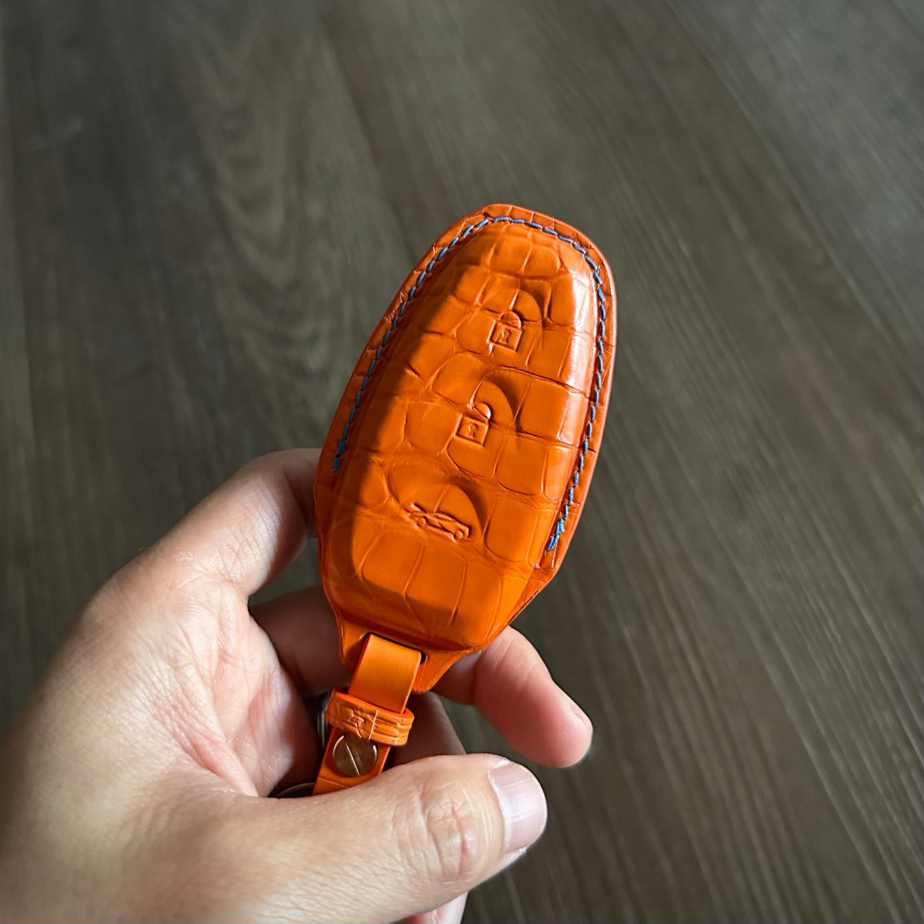 Crocodile Leather Key Cover for McLaren 600lt - front View