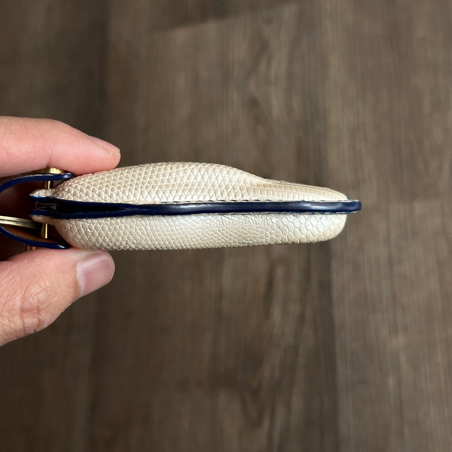 Exotic Leather Key Fob Cover for Porsche - Detail