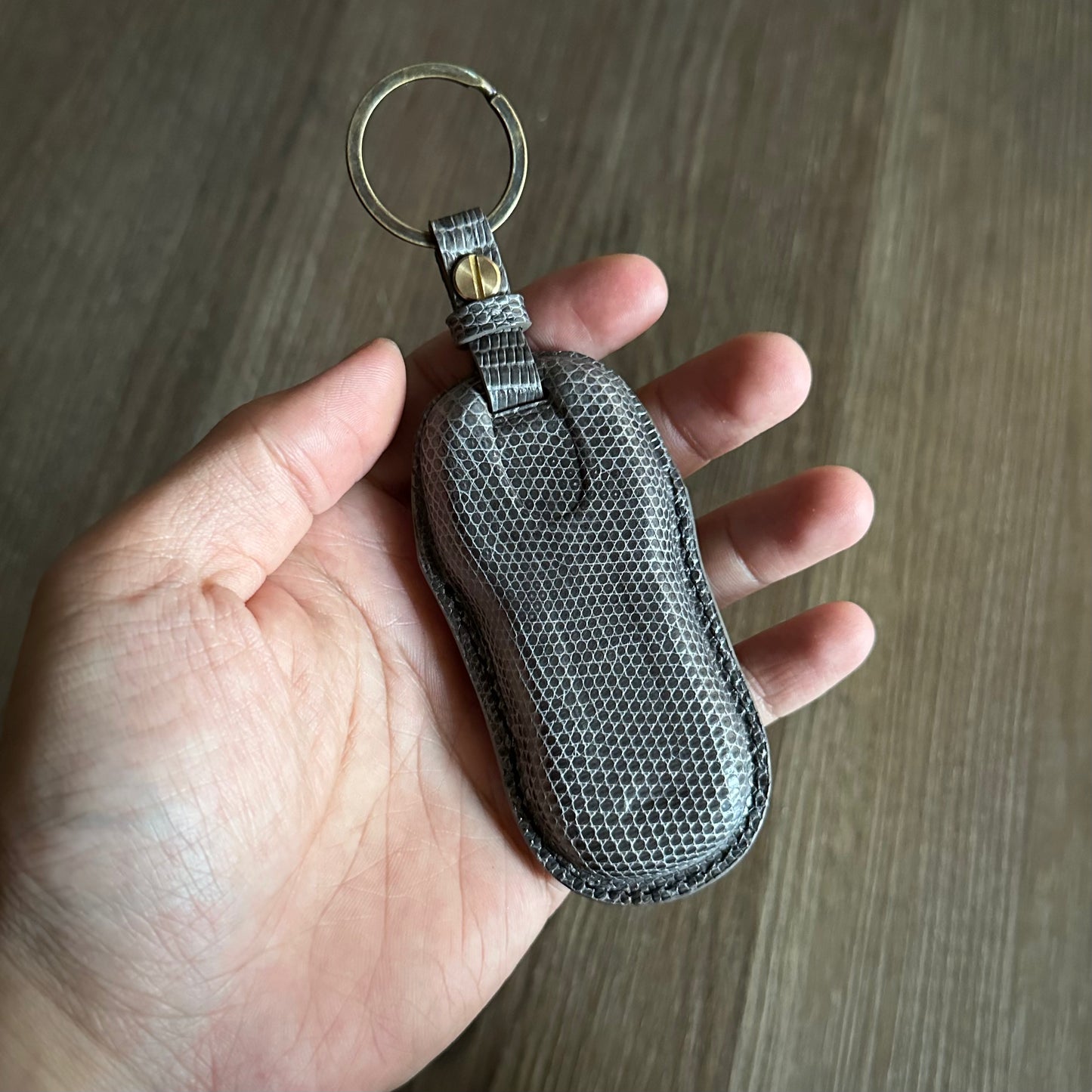Lizard Leather Key Fob Cover for Porsche back view