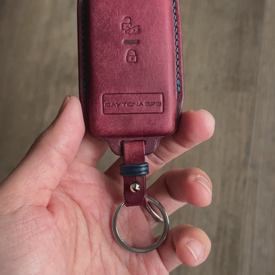 Handmade Pueblo Leather Key Fob Cover for Ferrari Daytona SP3		
