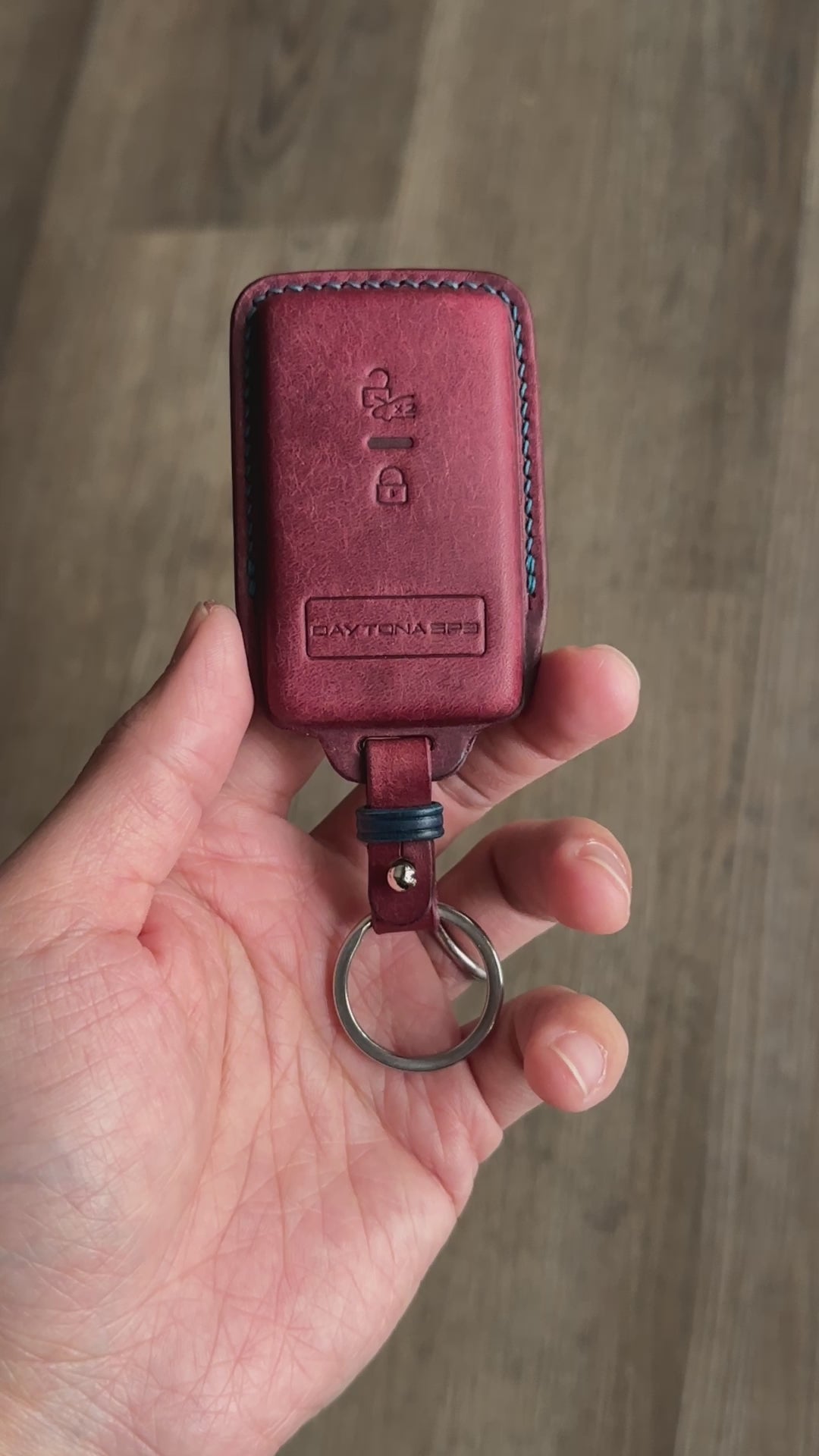 Handmade Pueblo Leather Key Fob Cover for Ferrari Daytona SP3		