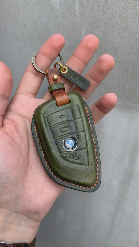 BMW key fob cover, Wax leather