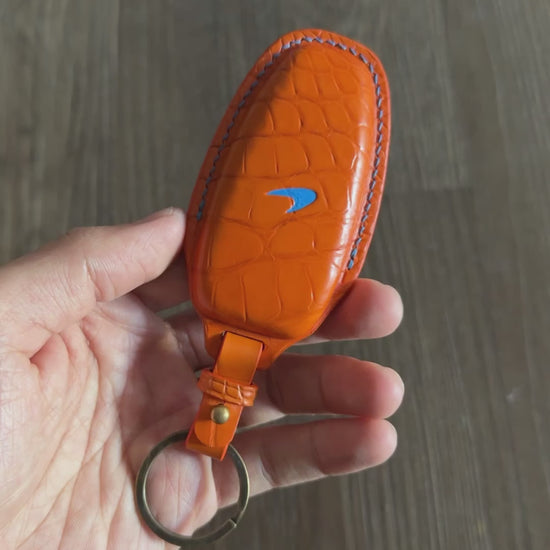 Exotic Crocodile Leather Key case for McLaren 765lt 