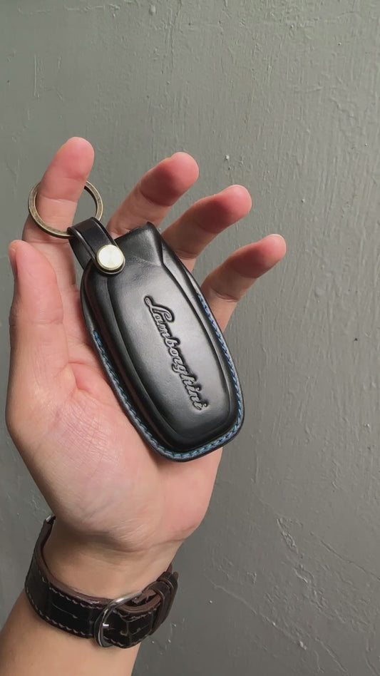 Lamborghini key fob cover, Shell Cordovan, Leather key case