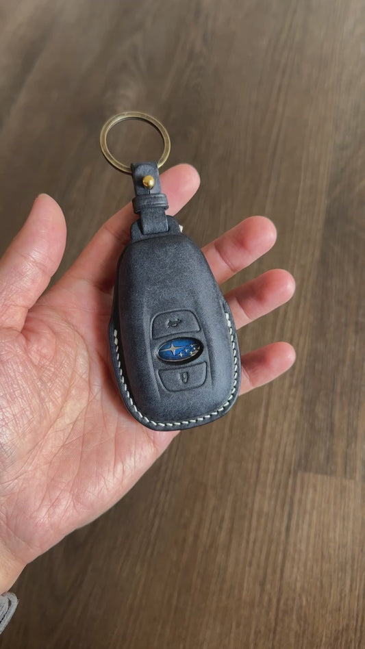 Subaru key fob cover, Pueblo leather key case