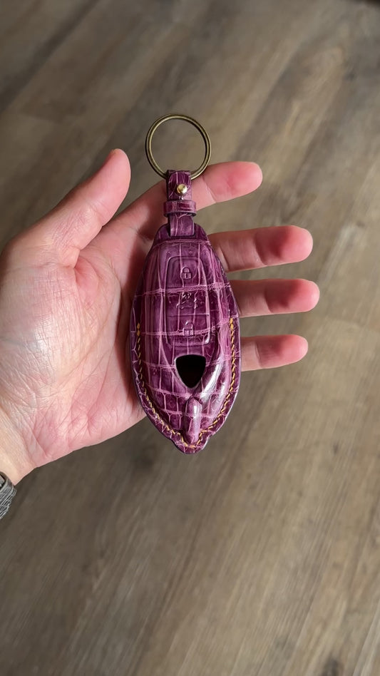 Lamborghini key fob cover,  Crocodile leather Leather key case