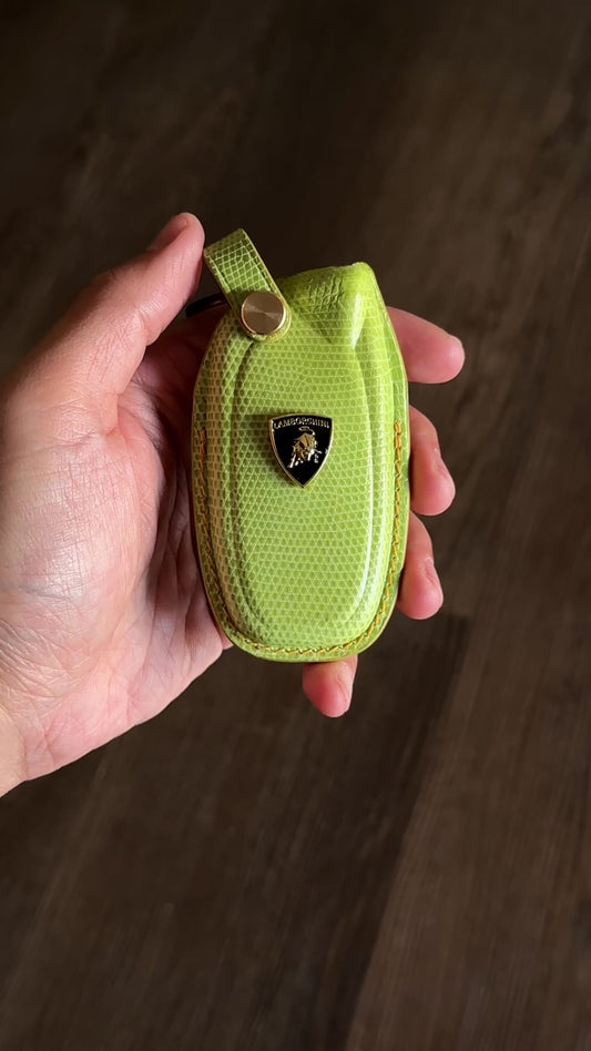 Lamborghini key fob cover,  Lizard leather Leather key case