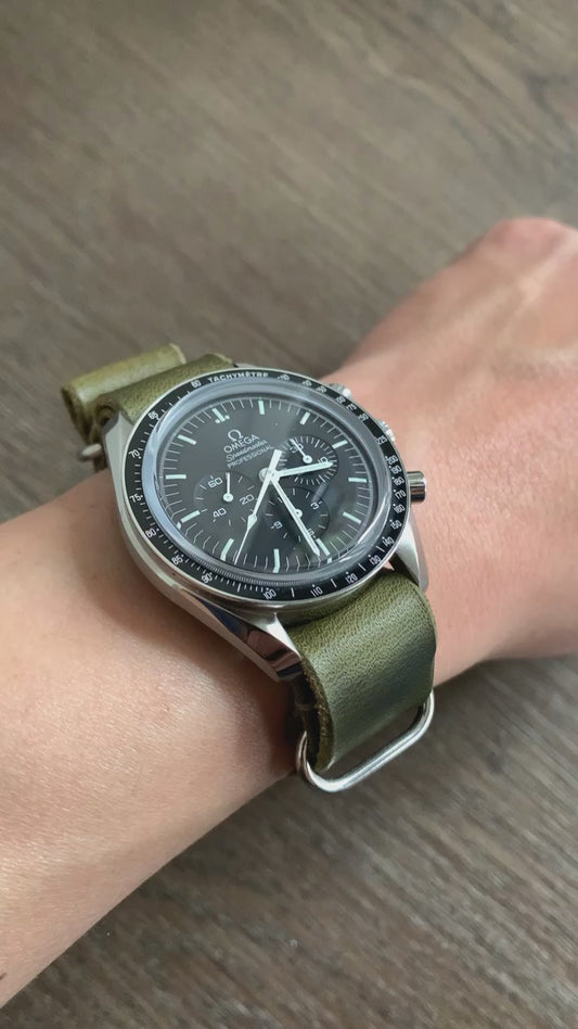 Wax Leather NATO strap, leather zulu strap