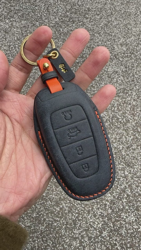 Hyundai key fob cover, Pueblo leather key case