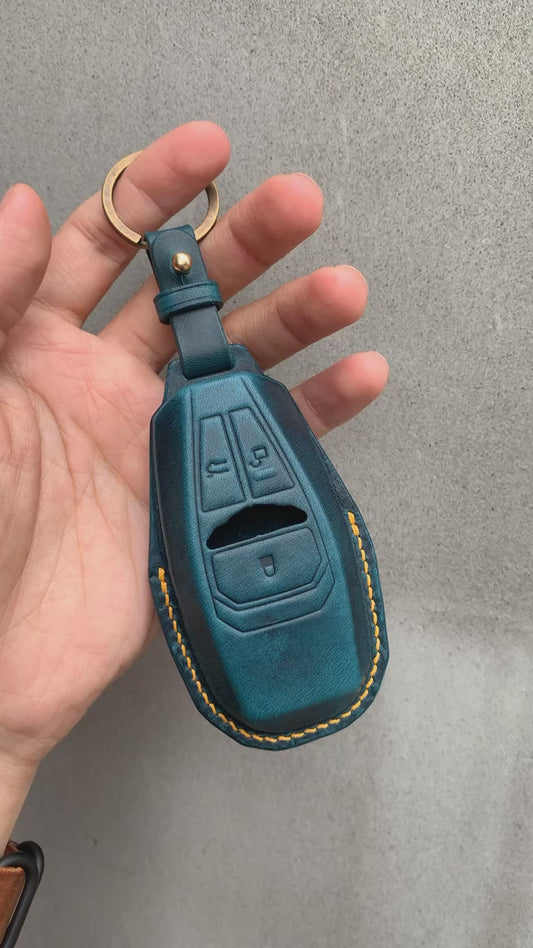 Aston Martin key fob cover, key case , Wax leather