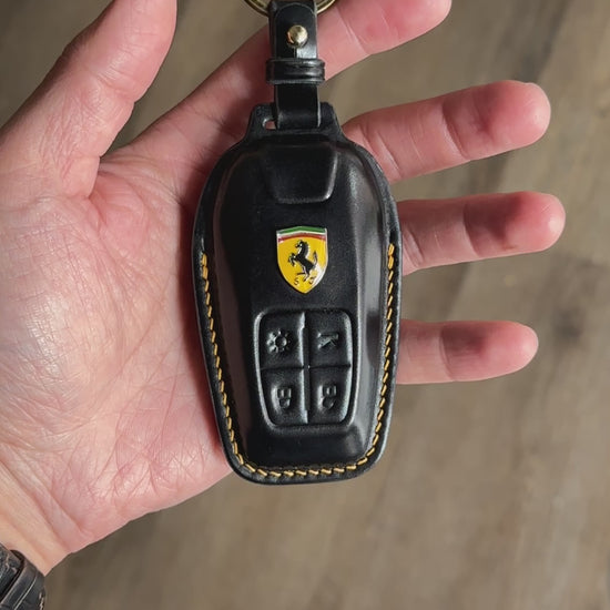 Shell Cordovan Key Fob Protector for Ferrari 458 - metal logo