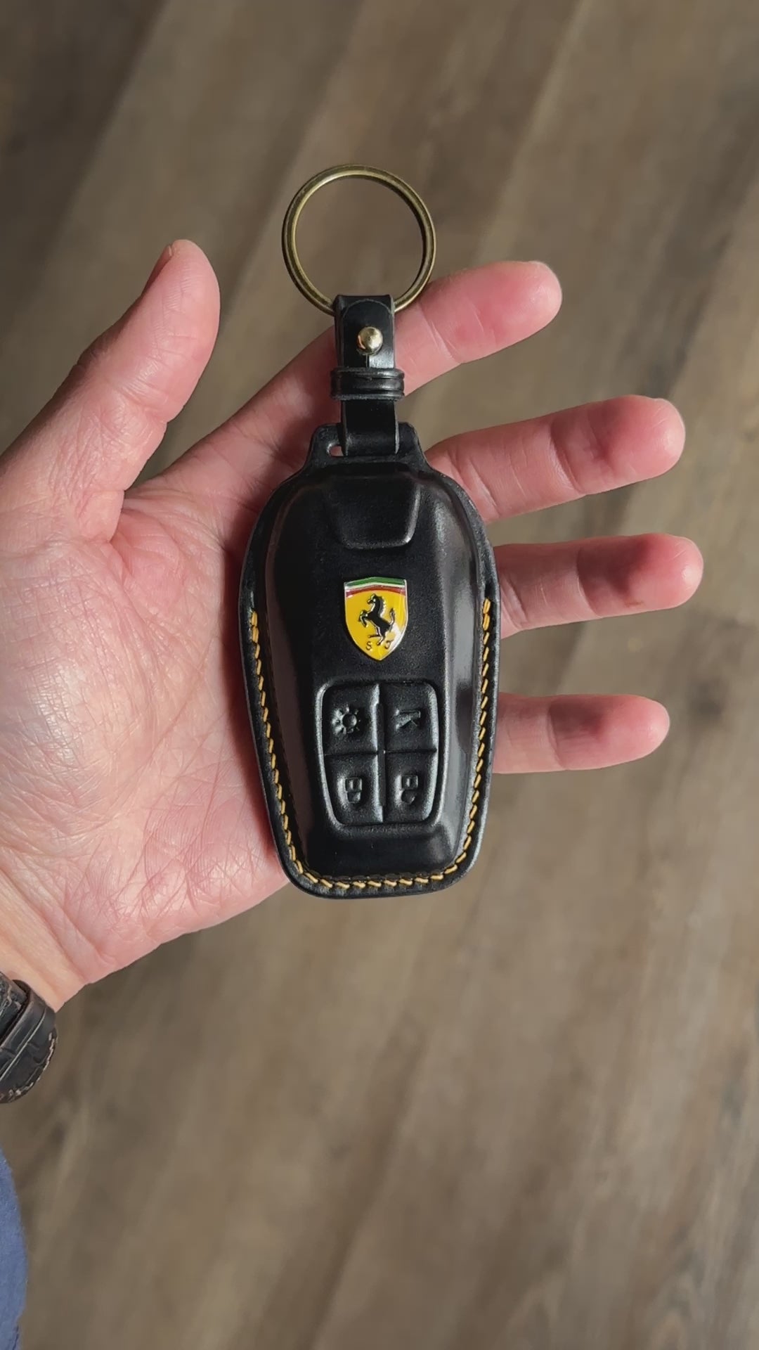 Shell Cordovan Key Fob Protector for Ferrari 458 - metal logo