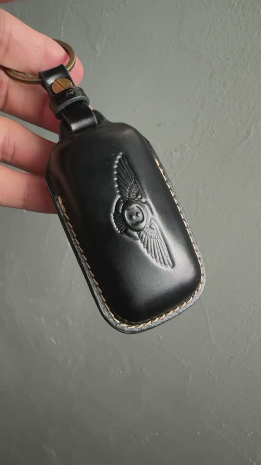 Bentley key fob cover, Bentley Leather key case, Shell Cordovan