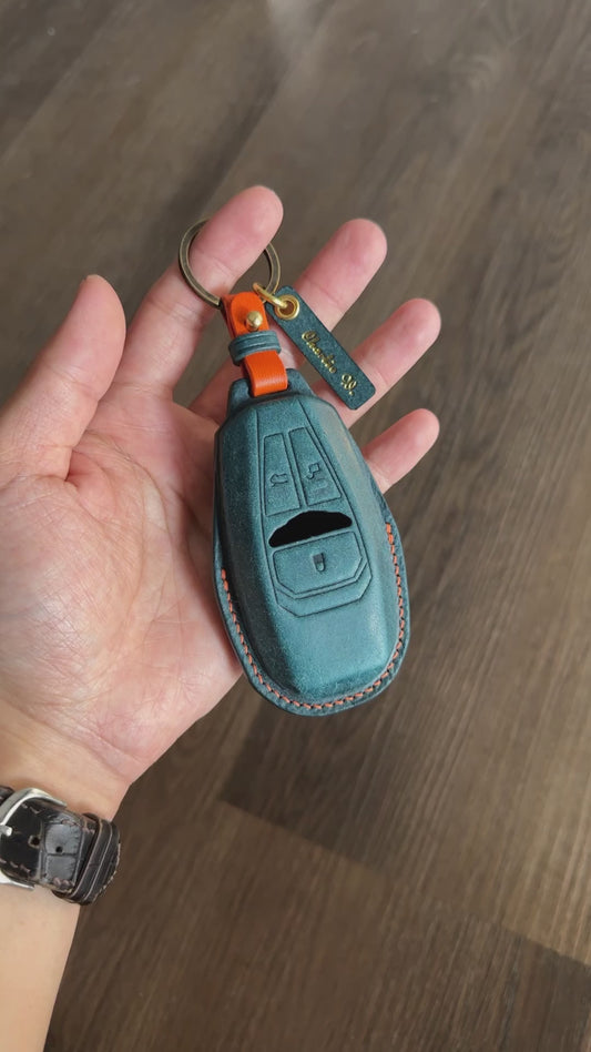 Aston Martin key case, key fob cover, Pueblo leather