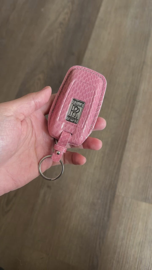 Rolls Royce key fob cover, snake leather Leather key case